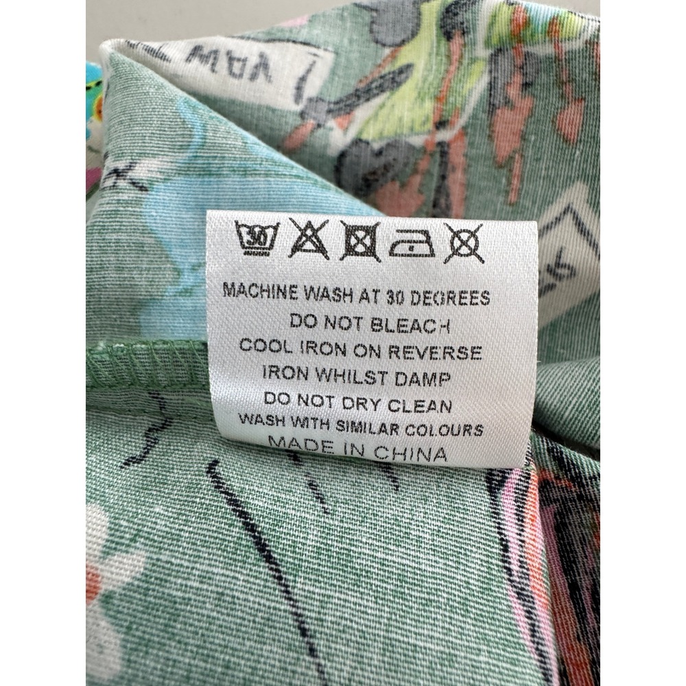 Lindy Bop Leah Alice in Wonderland Tea Dress 8 Green Novelty Print Fit & Flare - Picture 11 of 15